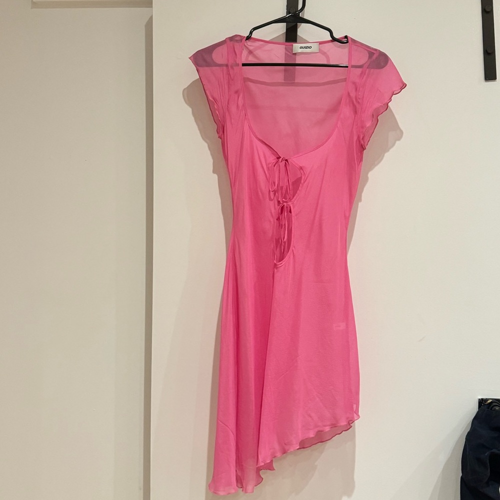 DANIELLE GUIZIO SHEER PINK SLIP DRESS